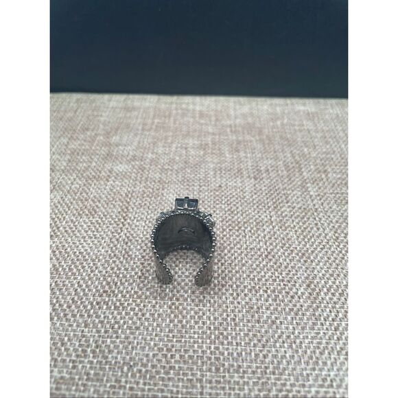 Sorrelli Gunmetal Black & Clear Crystal Adjustable Cocktail Ring - Picture 3 of 8